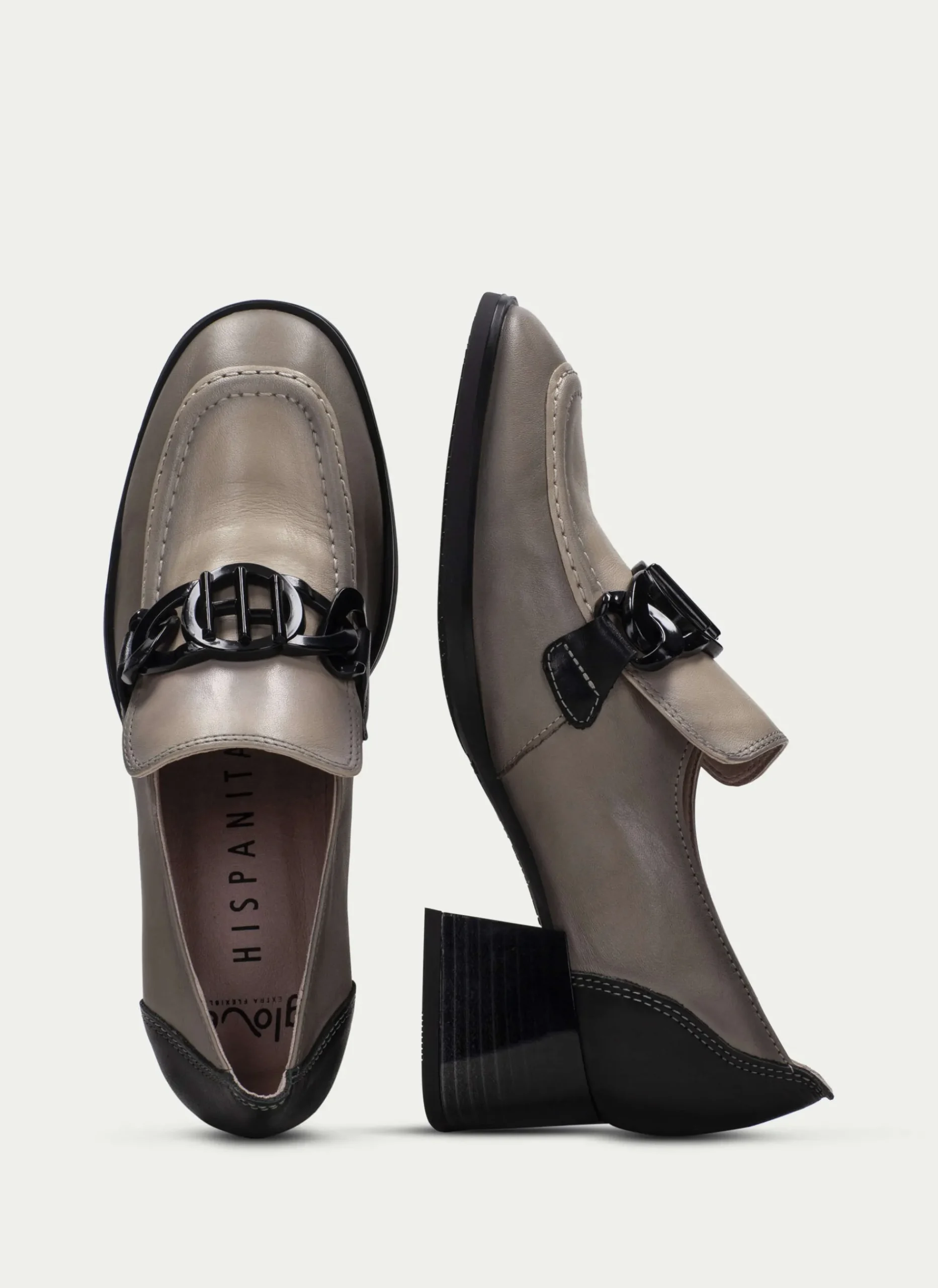 Fashion Mocasin Charlize Taupe Marfil Mujer Mocasines